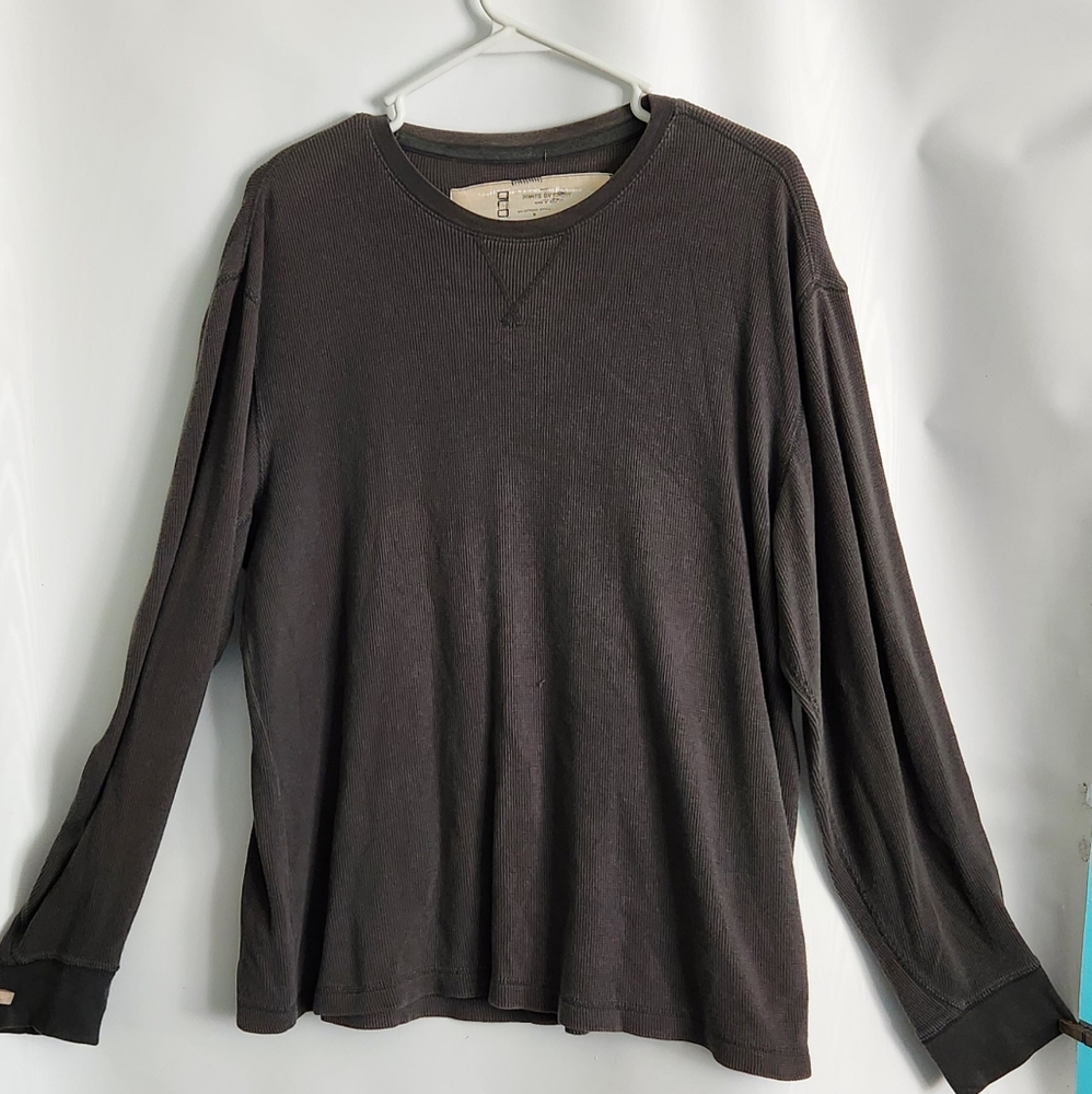 Old Navy Men's Gray Thermal Crewneck Pullover Shirt Size M 98% Cotton